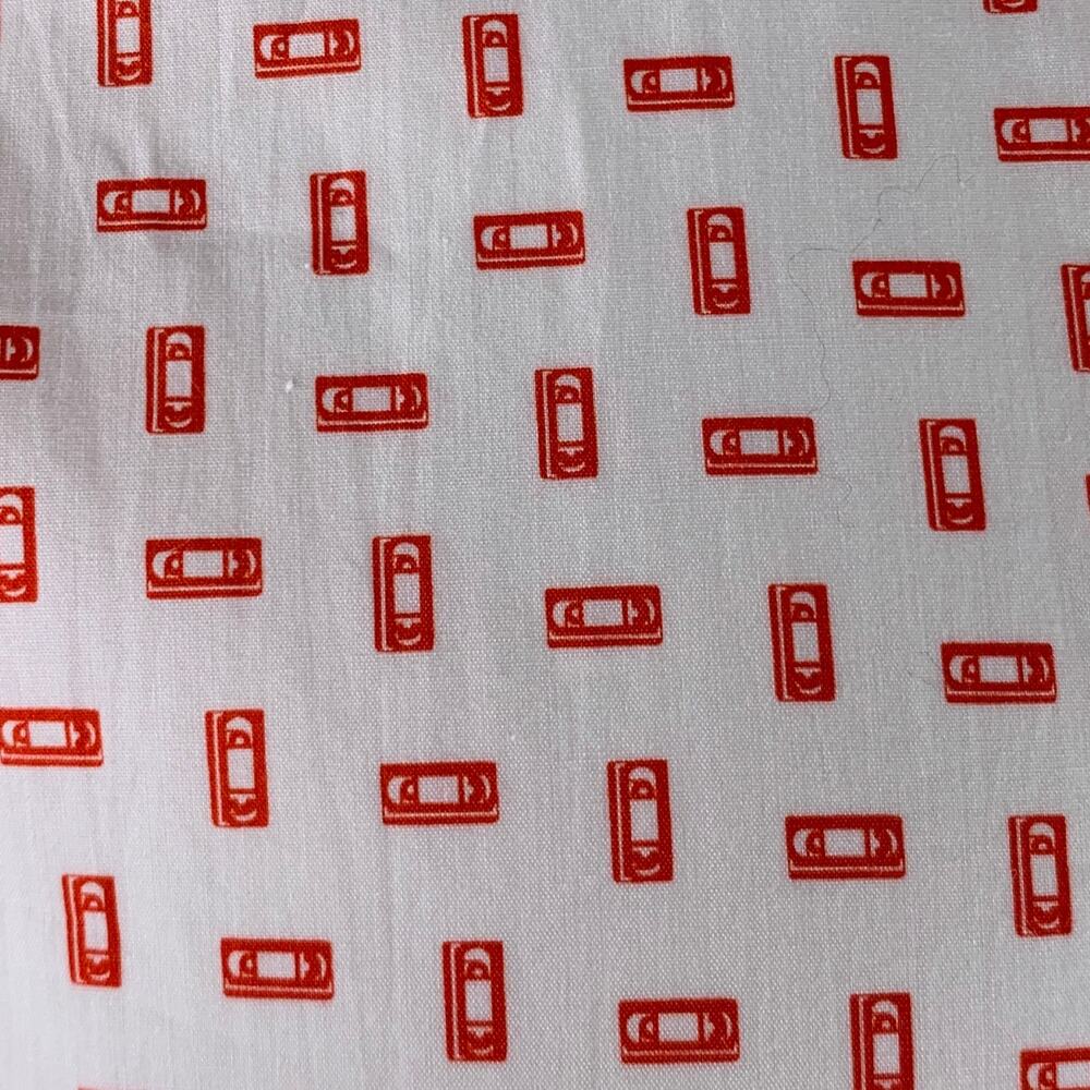 BRIONI Size XL White Red VHS Tape Cotton Long Sleeve Shirt - Picture 2 of 6